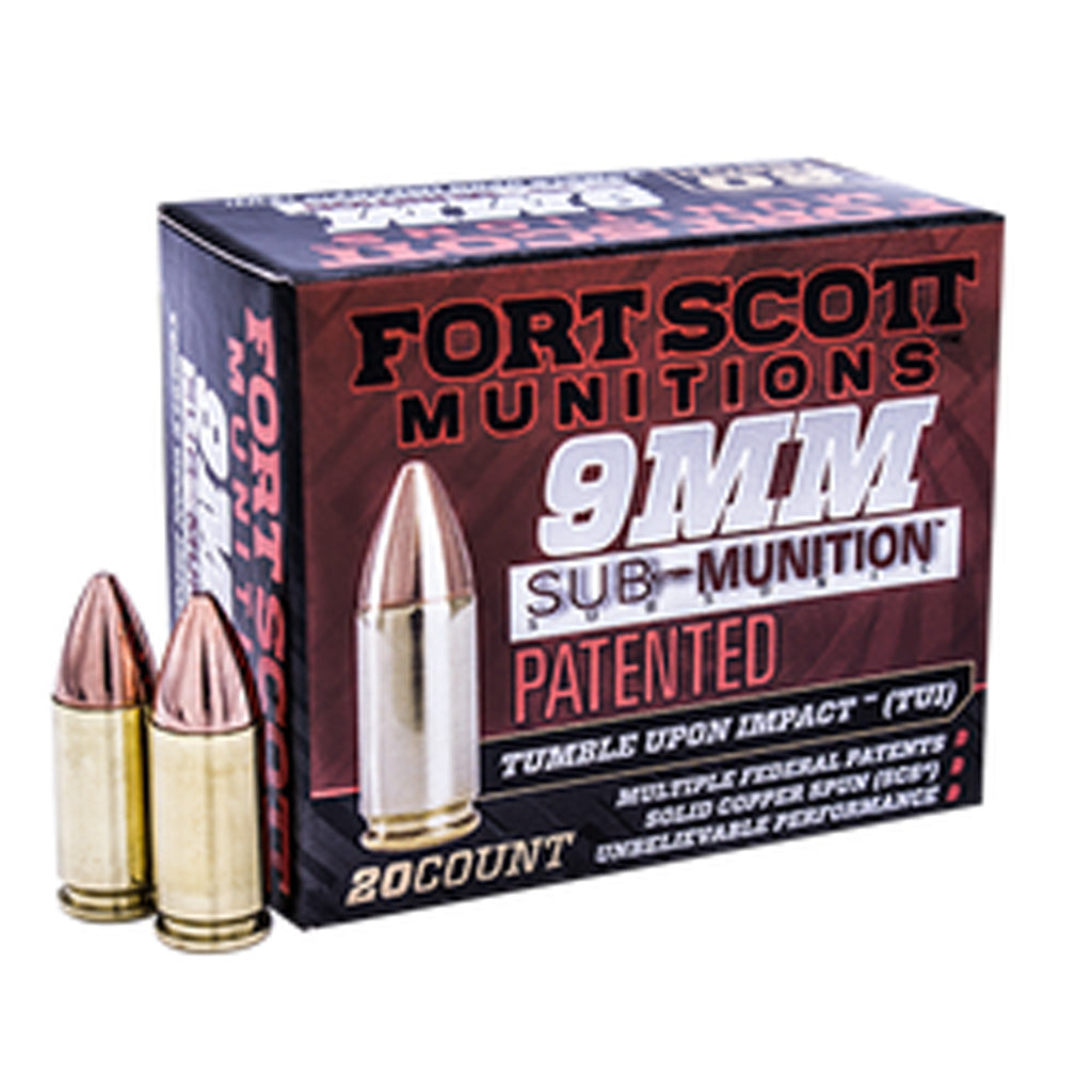 Fort Scott Munition Sub-munition Pistol Ammo 9mm 125 Gr. Tui 20 Rd.