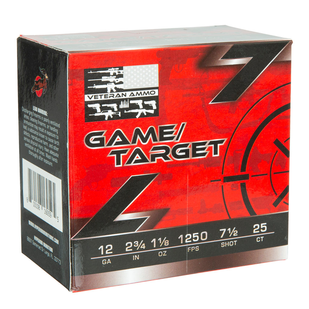 Veteran Ammo Game & Target Load 12 Ga. 2.75 In. 1 1-8 Oz. 1300 Fps 7.5 Shot 25 Rd.