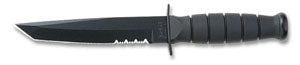 Ka-Bar Short Tanto Fixed 5.25 in Black Combo Blade Kraton