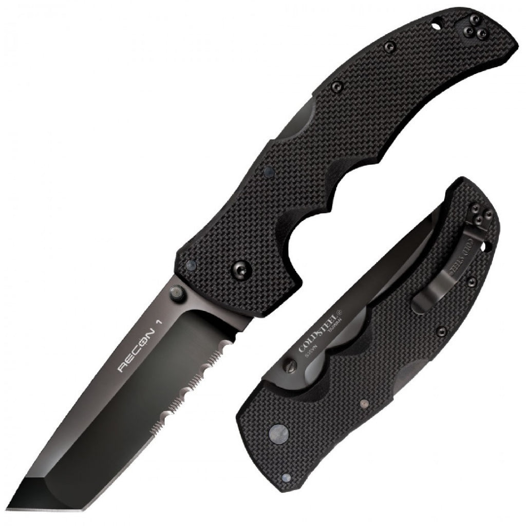 Cold Steel Recon 1 Folder 4.0 in Black Clip Point Plain G-10